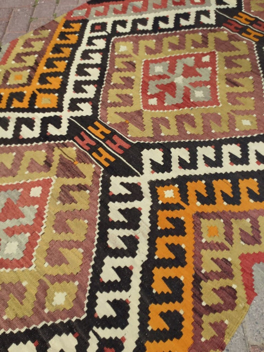 Vintage Handwoven Turkish Rug 249cm x 129cm Wool