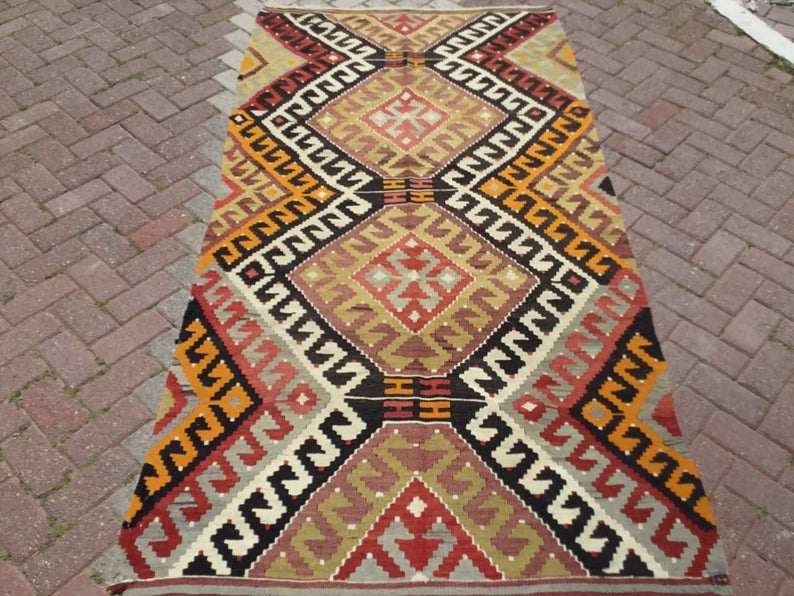 Vintage Handwoven Turkish Rug 249cm x 129cm Wool