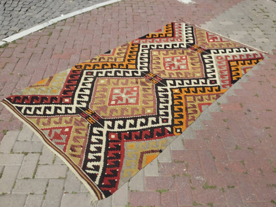 Vintage Handwoven Turkish Rug 249cm x 129cm Wool