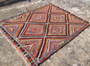 Vintage Handwoven Turkish Rug 267cm x 200cm Wool Cotton