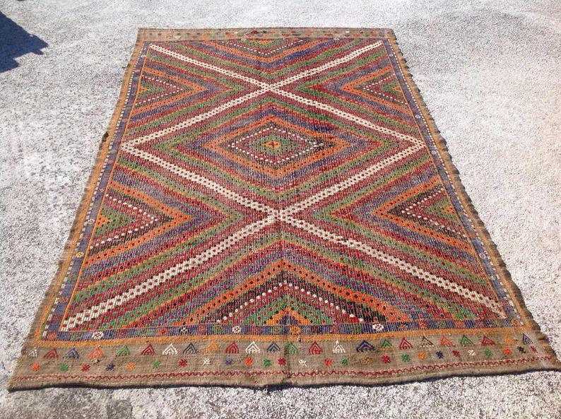 Vintage Handwoven Turkish Rug 322cm X 198cm Unique Design