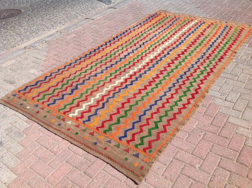 Vintage käsinkudottu turkkilainen matto 340cm x 185cm villapuuvilla