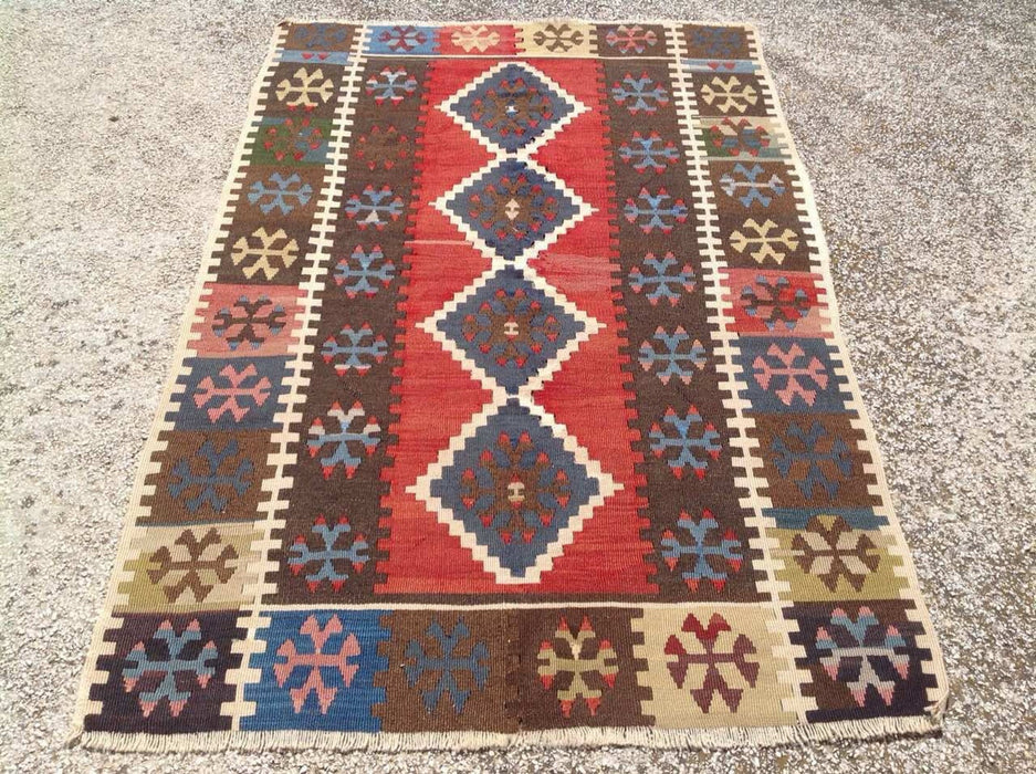 Vintage Handwoven Turkish Wool Rug 169 cm x 110 cm
