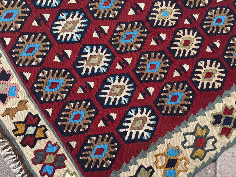 Vintage Handwoven Turkish Wool Rug 184cm x 104cm
