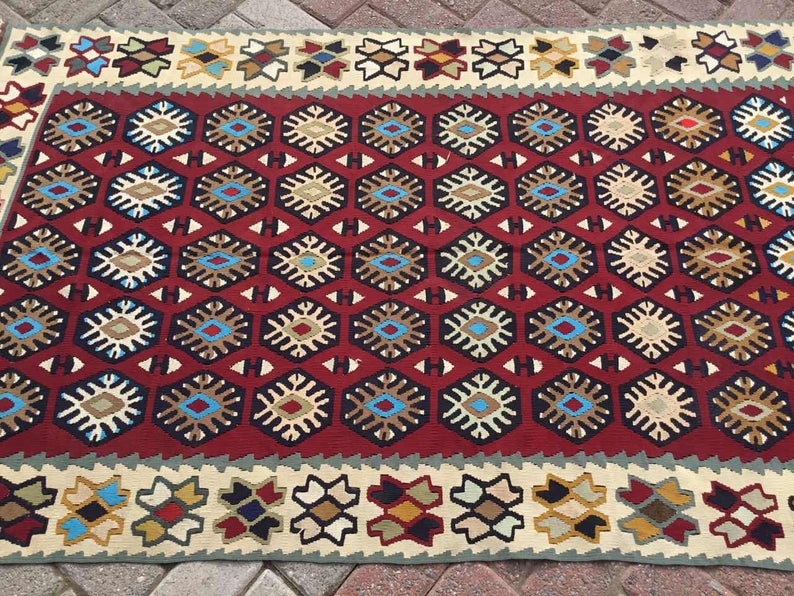 Vintage Handwoven Turkish Wool Rug 184cm x 104cm