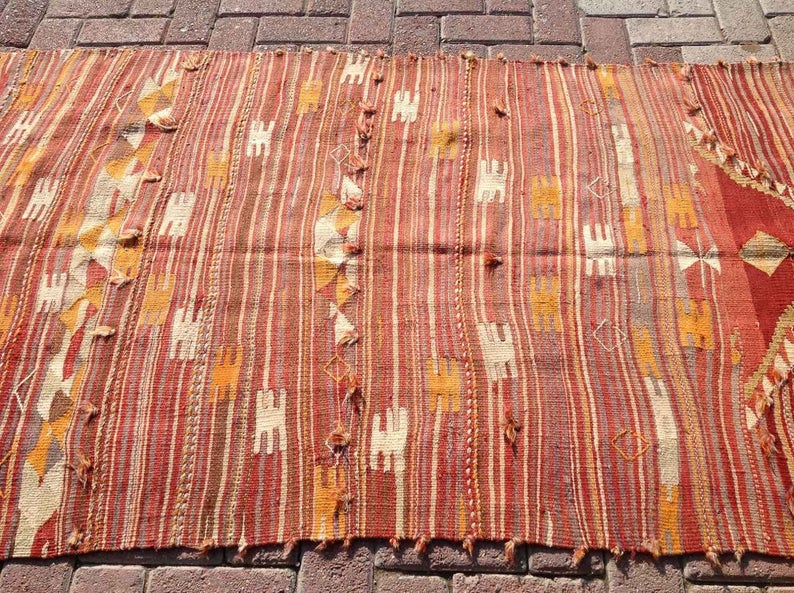Vintage Handwoven Turkish Wool Rug 188cm x 101cm