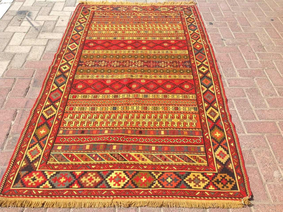 Vintage Handwoven Turkish Wool Rug 203cm x 119cm