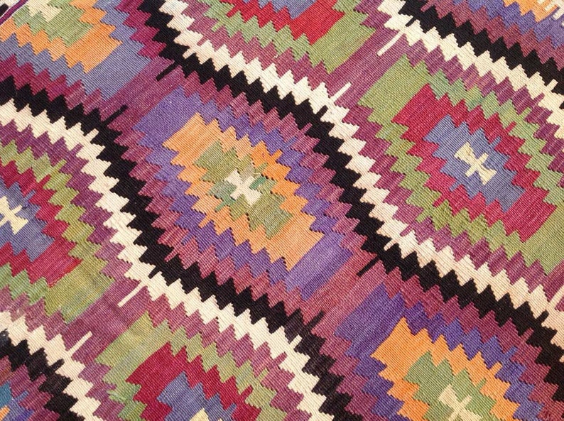 Vintage Handwoven Turkish Wool Rug 238cm x 175cm