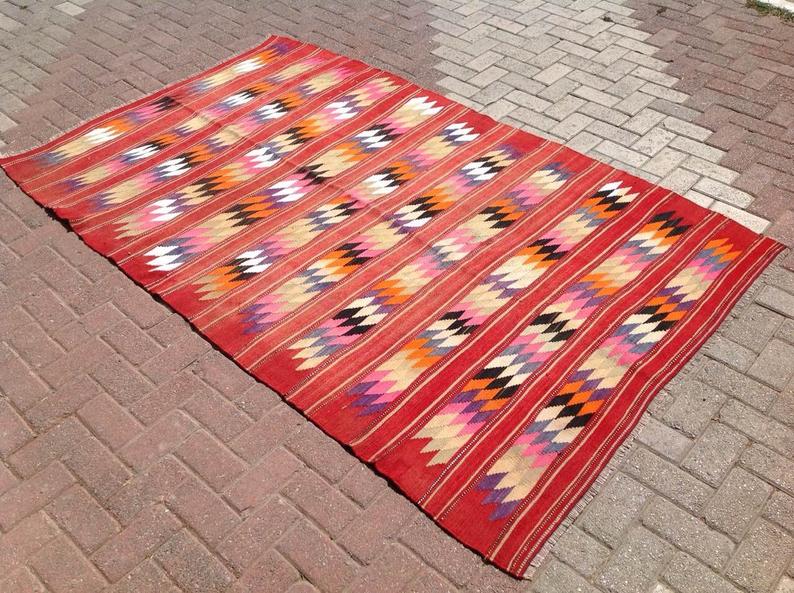 Vintage Handwoven Turkish Wool Rug 246cm x 155cm