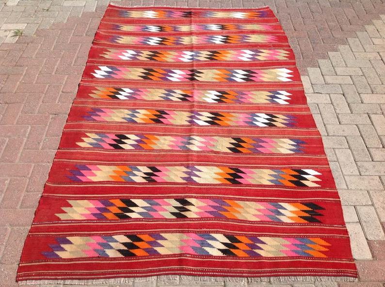 Vintage Handwoven Turkish Wool Rug 246cm x 155cm