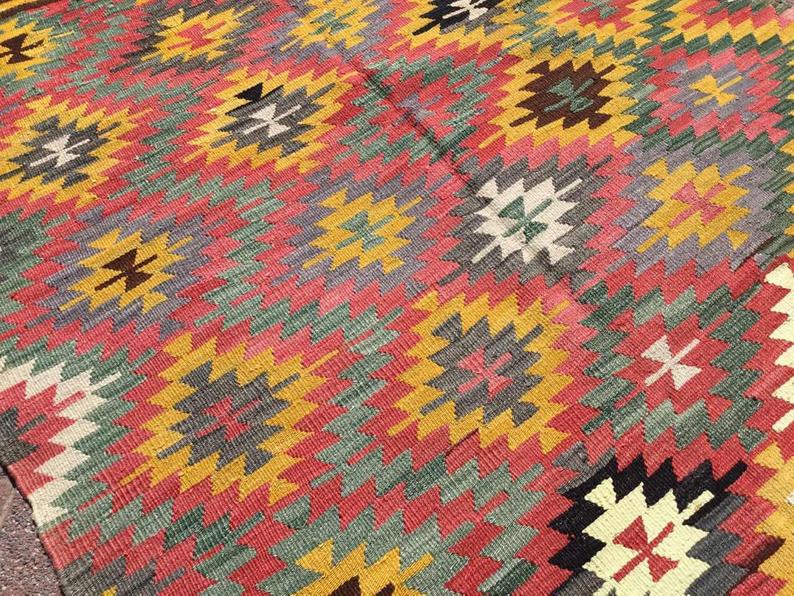 Vintage Handwoven Turkish Wool Rug 250cm x 142cm