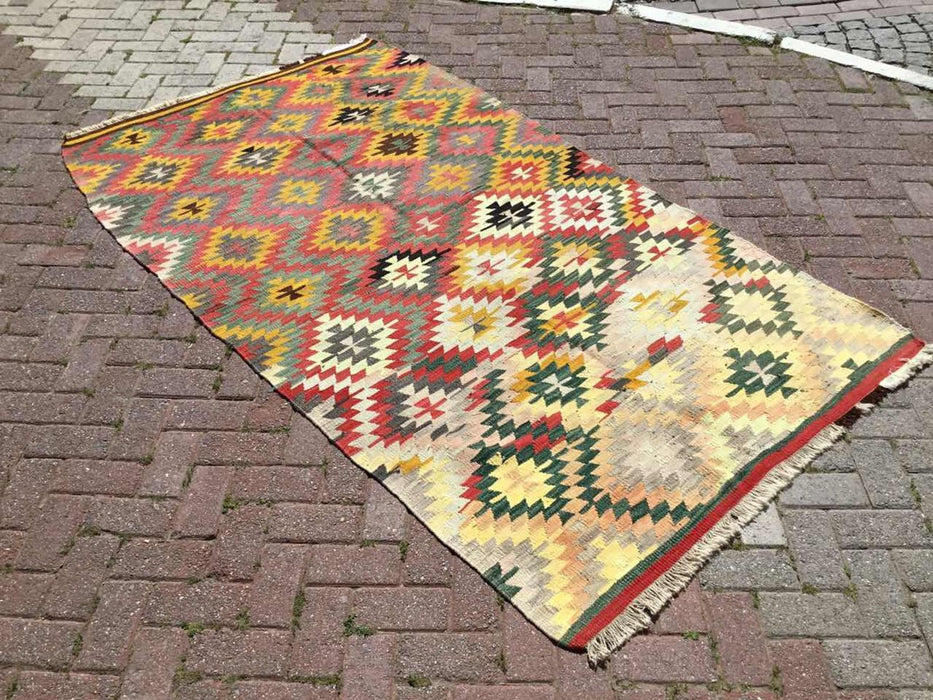 Vintage Handwoven Turkish Wool Rug 250cm x 142cm