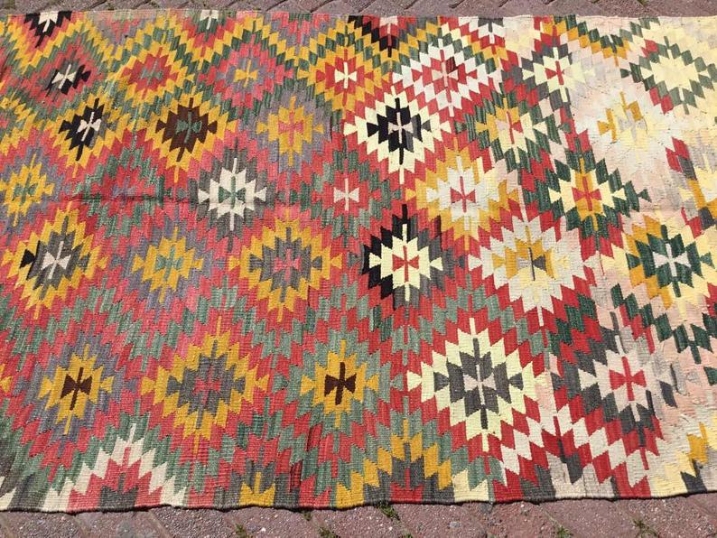 Vintage Handwoven Turkish Wool Rug 250cm x 142cm