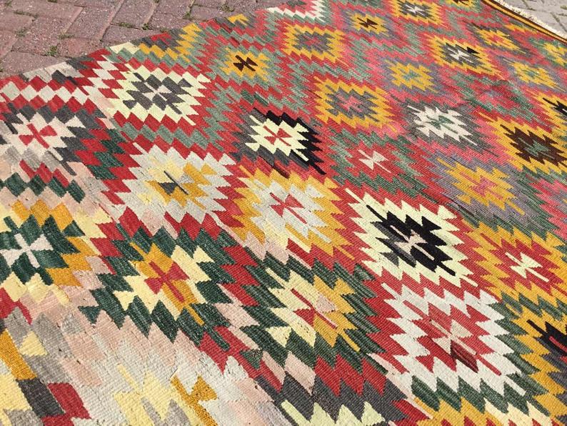 Vintage Handwoven Turkish Wool Rug 250cm x 142cm