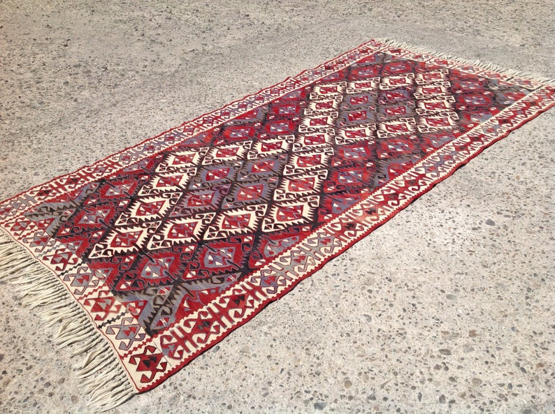 Vintage Handwoven Turkish Wool Rug 251cm x 132cm