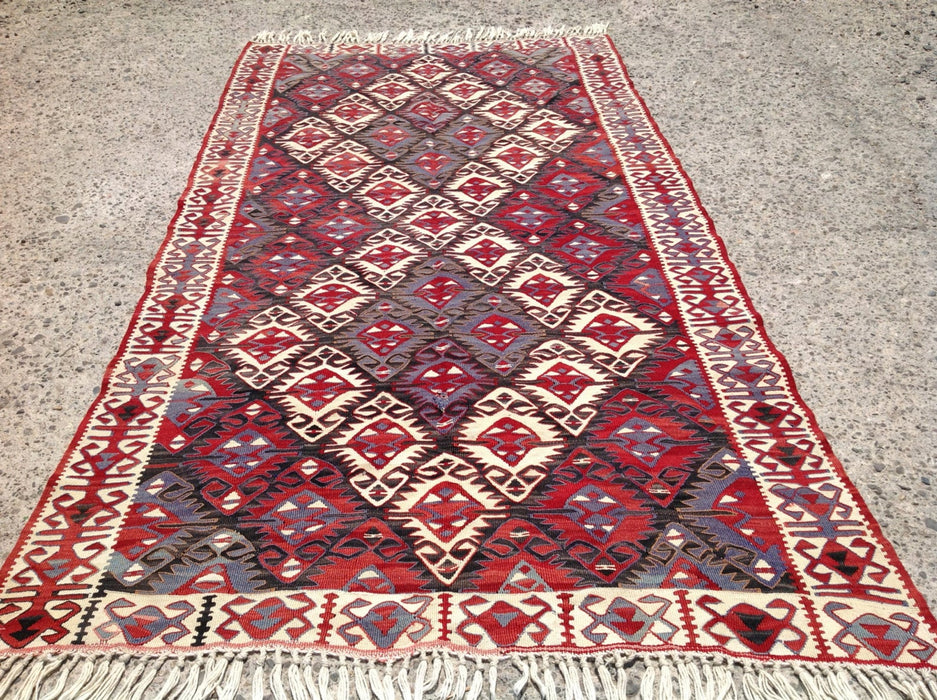 Vintage Handwoven Turkish Wool Rug 251cm x 132cm
