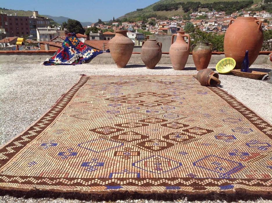 Vintage Handwoven Turkish Wool Rug 254cm x 142cm