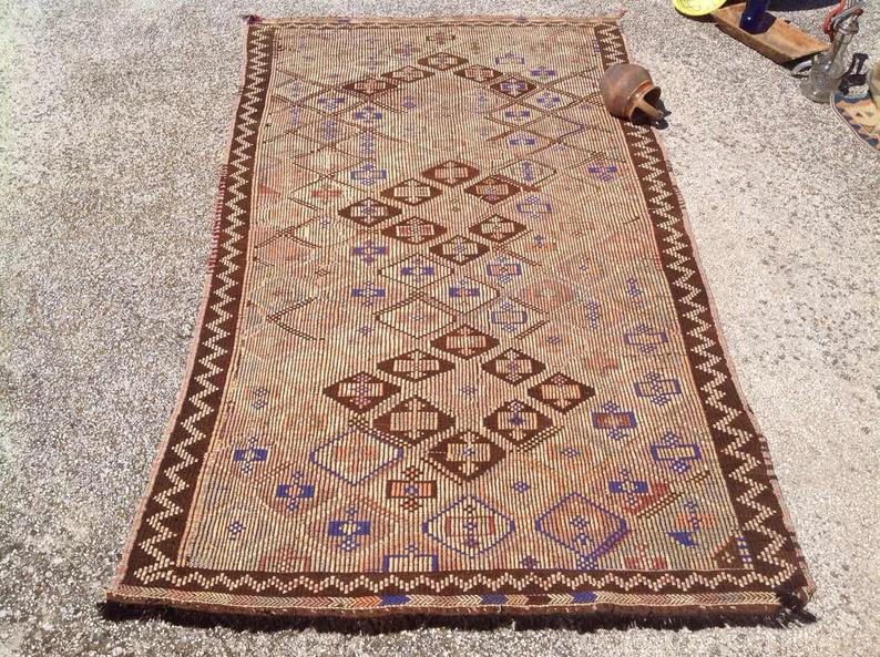 Vintage Handwoven Turkish Wool Rug 254cm x 142cm