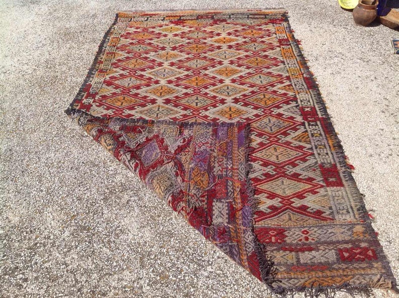 Vintage Handwoven Turkish Wool Rug 255cm x 142cm