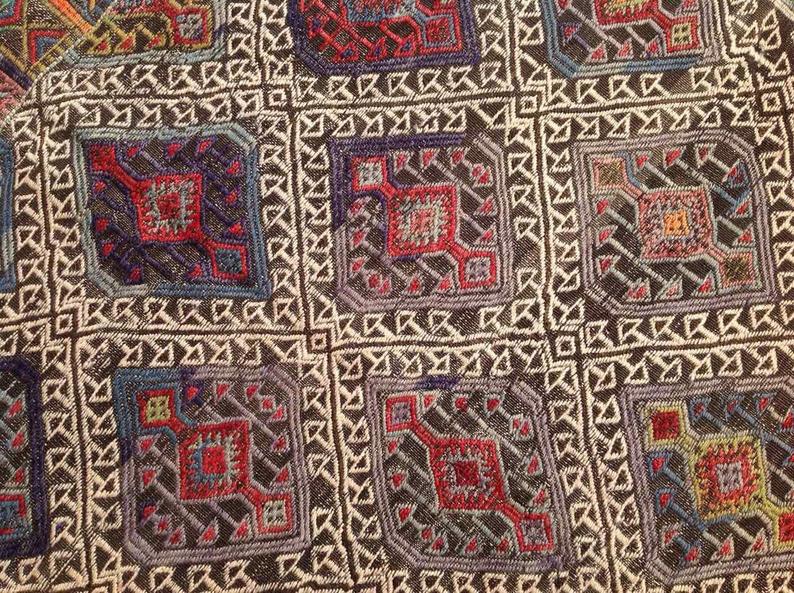 Vintage Handwoven Wool Rug 201cm x 148cm from Turkey