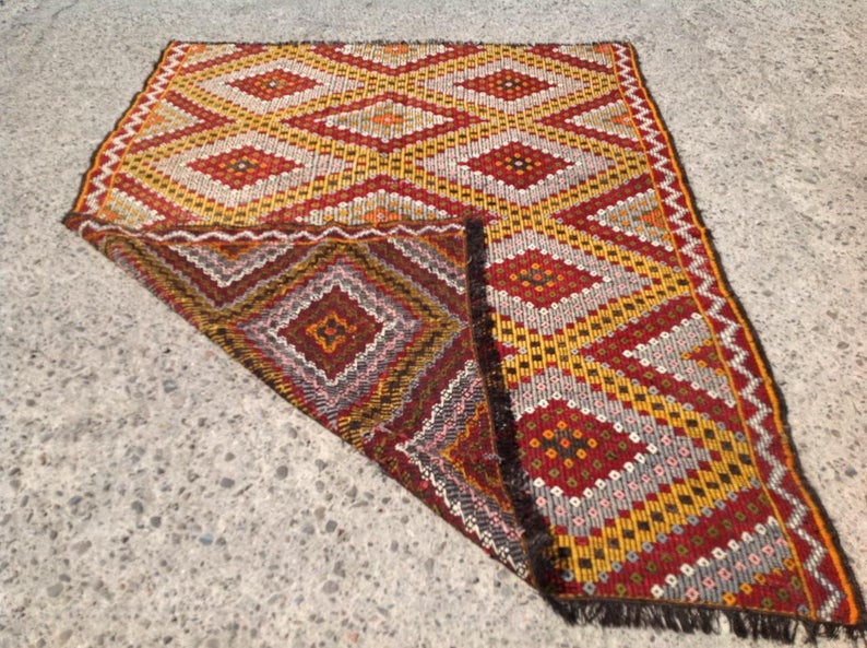 Vintage Handwoven Wool Rug 226cm x 167cm Central Turkey