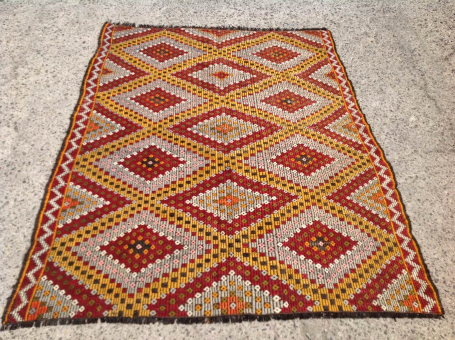 Vintage Handwoven Wool Rug 226cm x 167cm Central Turkey
