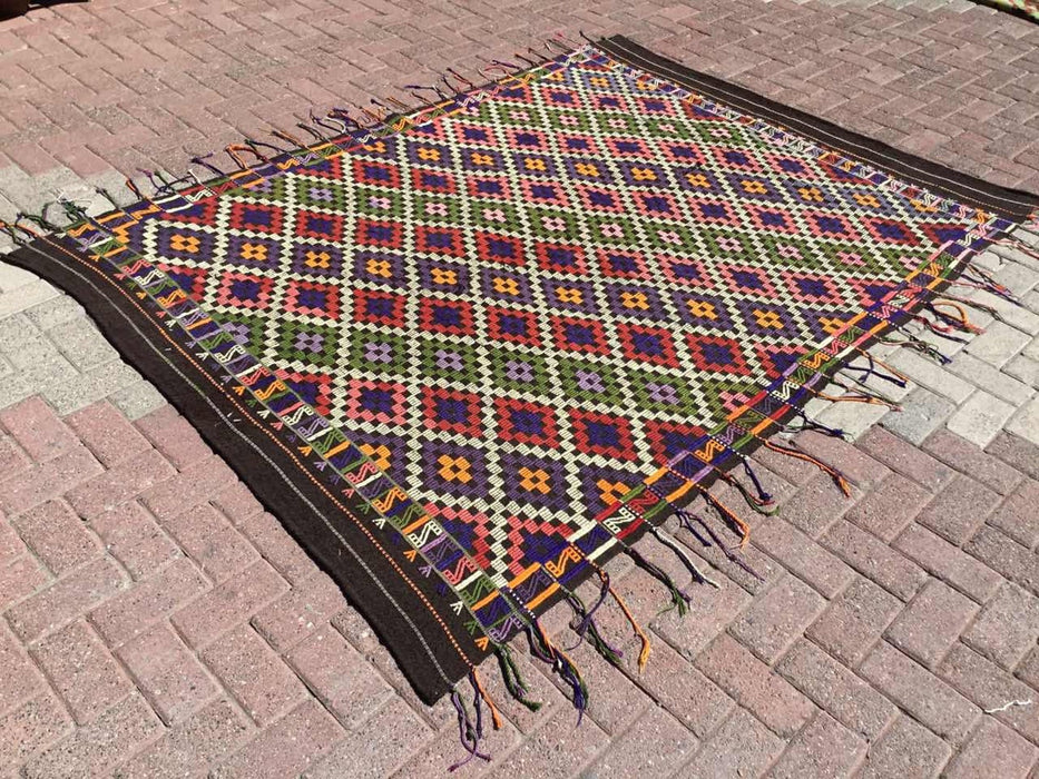 Vintage Handwoven Wool Rug 238cm x 174cm Central Turkey