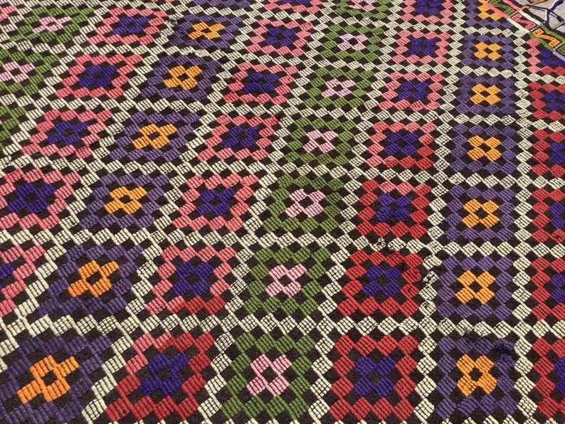 Vintage Handwoven Wool Rug 238cm x 174cm Central Turkey