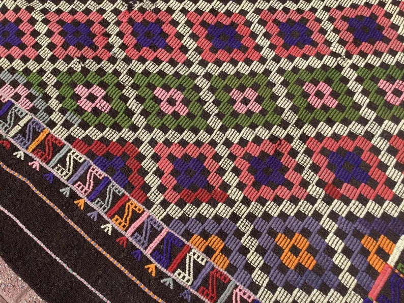 Vintage Handwoven Wool Rug 238cm x 174cm Central Turkey