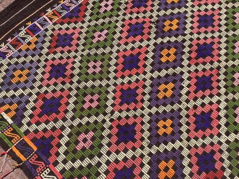 Vintage Handwoven Wool Rug 238cm x 174cm Central Turkey