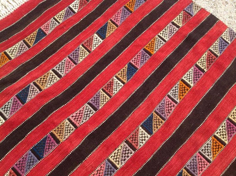 Vintage Handwoven Wool Rug 238cm x 177cm Central Turkey