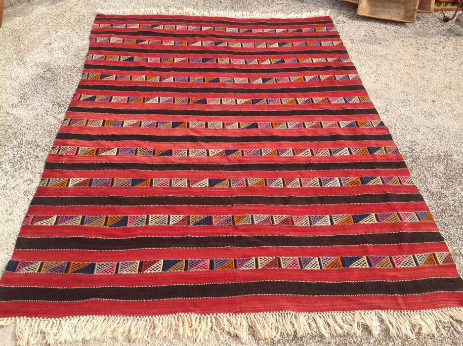 Vintage Handwoven Wool Rug 238cm x 177cm Central Turkey