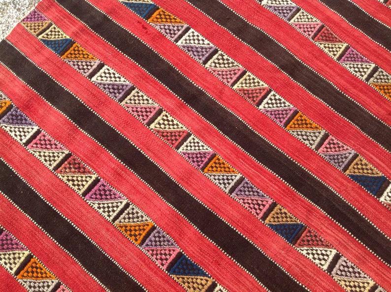 Vintage Handwoven Wool Rug 238cm x 177cm Central Turkey
