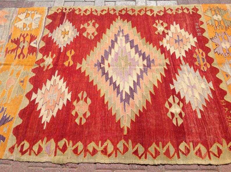 Vintage Handwoven Wool Rug 254cm x 149cm Central Turkey