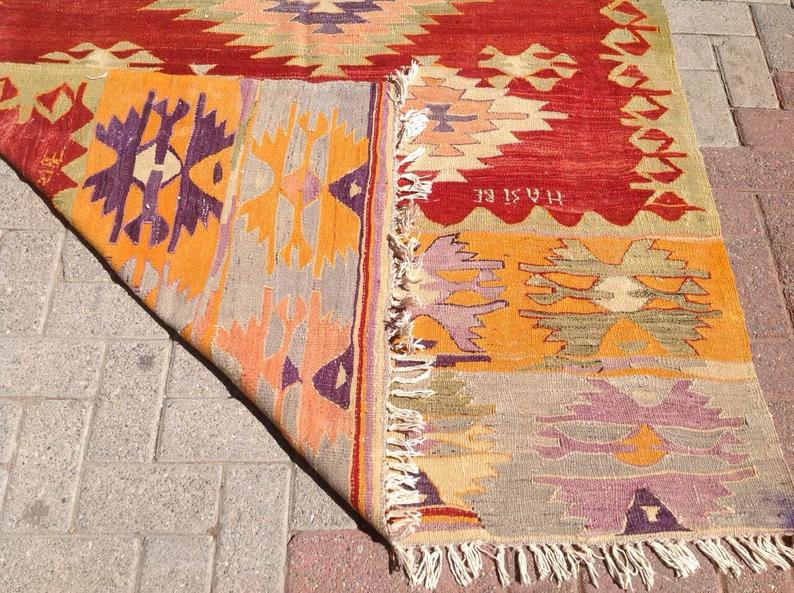 Vintage Handwoven Wool Rug 254cm x 149cm Central Turkey