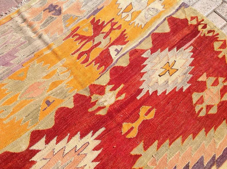 Vintage Handwoven Wool Rug 254cm x 149cm Central Turkey