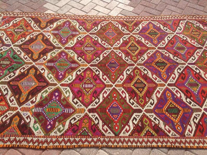 Vintage Handwoven Wool Rug 280cm x 150cm from Turkey