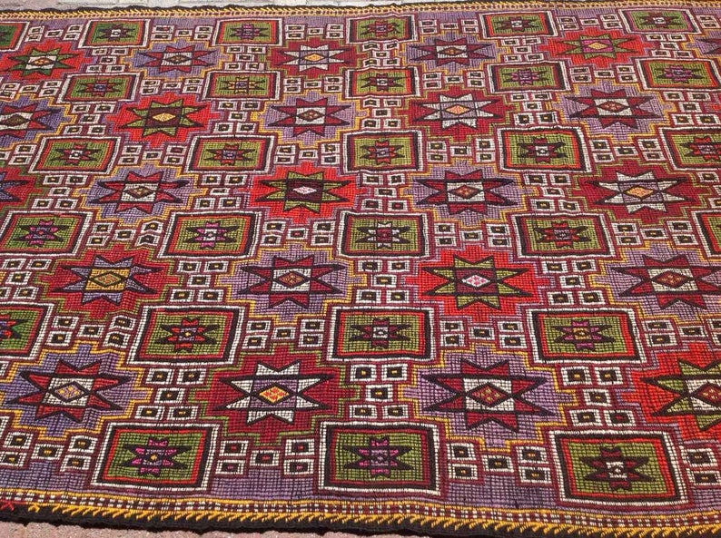 Vintage Handwoven Wool Rug 297cm x 165cm from Turkey