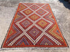 Vintage Handwoven Wool Rug 317cm x 218cm Diamond Design