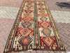Vintage Handwoven Wool Rug 330cm x 142cm Unique Design