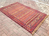 Vintage Handwoven Wool Sumak Kilim Rug 193cm x 120.5cm