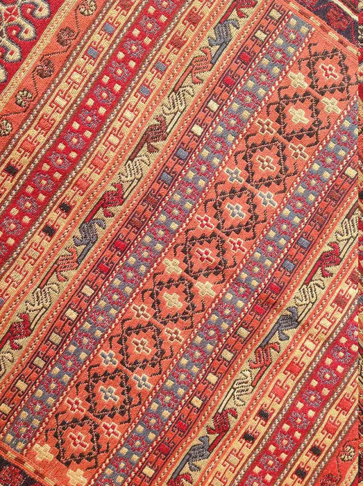 Vintage Handwoven Wool Sumak Kilim Rug 193cm x 120.5cm