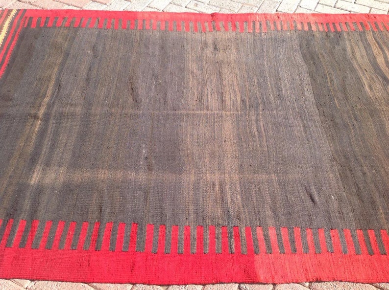 Vintage Handwoven Wool and Cotton Rug 254cm x 157cm