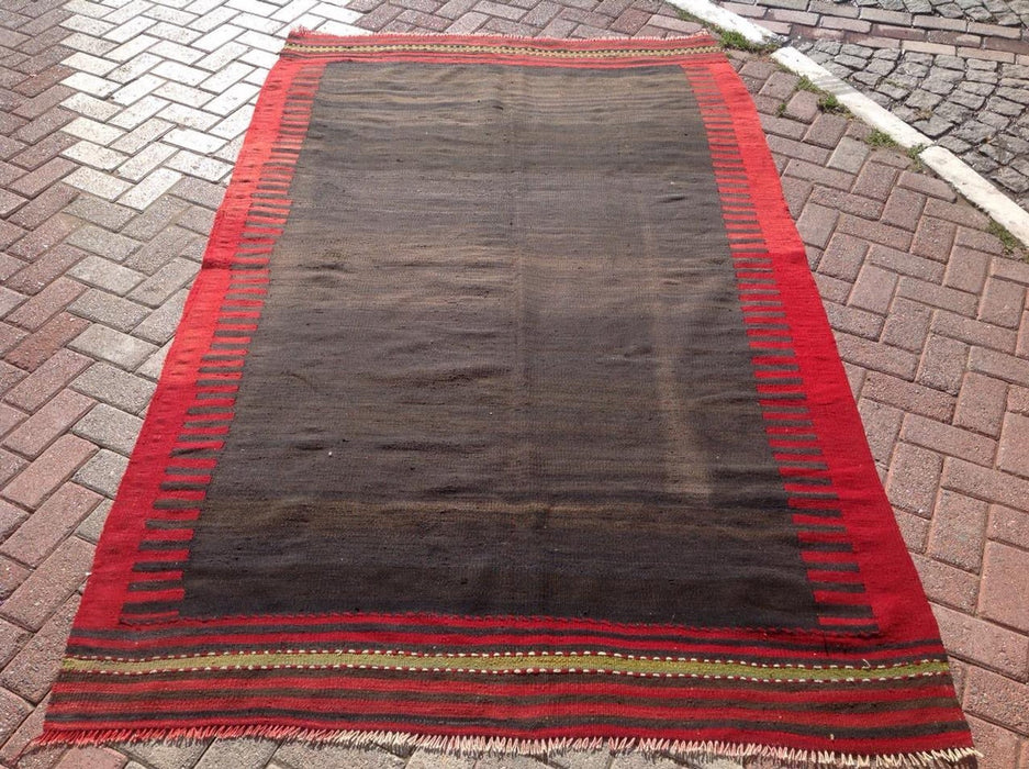 Vintage Handwoven Wool and Cotton Rug 254cm x 157cm