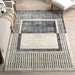 Vintage Inspired Blue Geometric Fringe Area Rug 160x230 cm