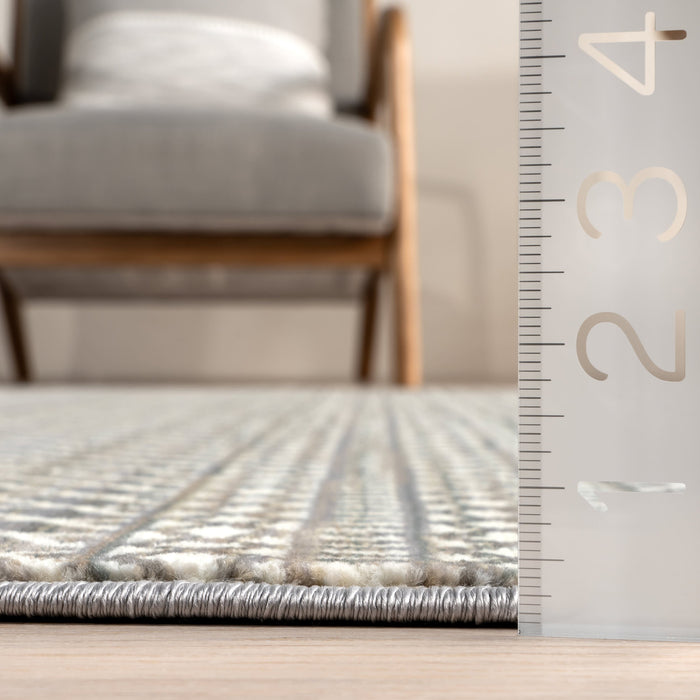 Vintage-Inspired Geometric Fringed Area Rug 160x230 cm Light Grey