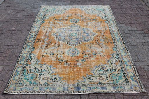 Tappeto turco vintage Isparta 176 cm x 280 cm annodato a mano