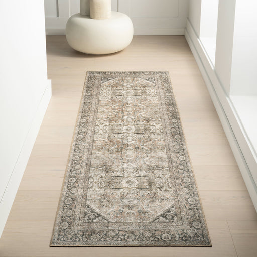 Alfombra vintage de mezcla de yute beige oscuro 152 cm x 244 cm