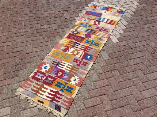 Vintage Kilim Hallway Runner 254cm x 71cm Turkish Rug