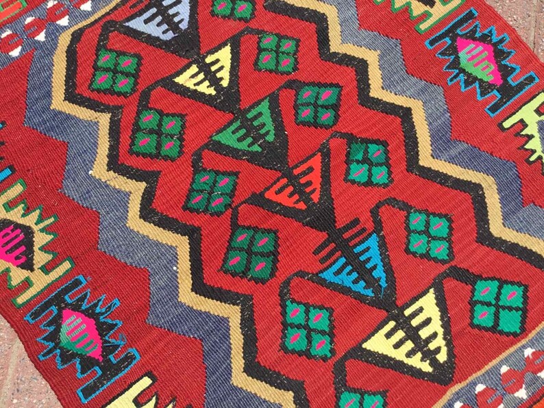 Vintage Kilim Rug 114cm x 85cm Western Turkey
